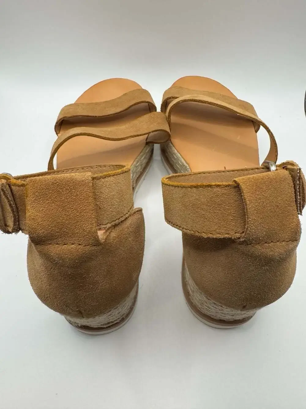 Dolce Vita Liza Brown Suede Strappy Platform Espadrille Wedge Sandals 8.5